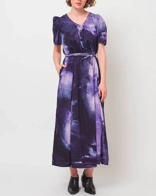 Must-Have Deals Inside!Flutter Maxi Dress In Cosmic Eggplant