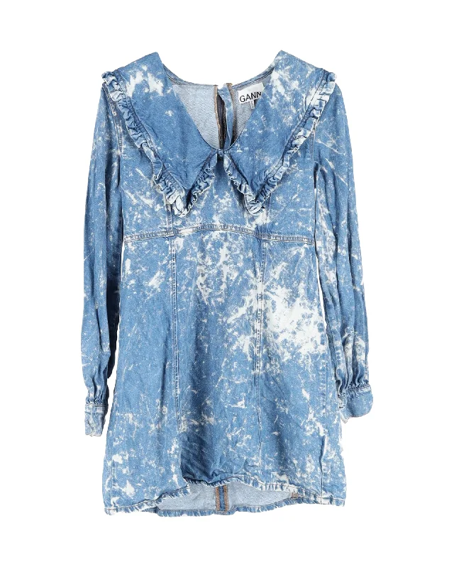 Your Favorite Sale is Back!Ganni Bleached Mini Dress in Blue Denim Cotton