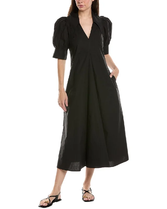 Seasonal Sale – Shop Now!GANNI Poplin V-Neck Maxi Dress