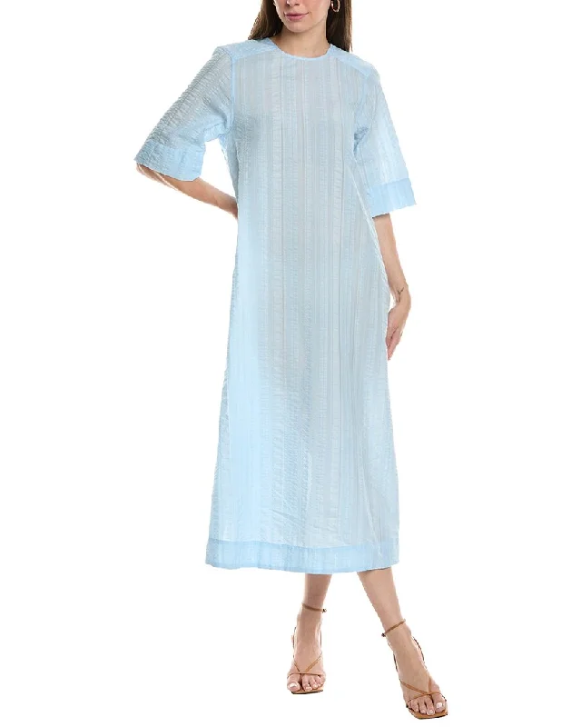 Shop More, Spend Less!GANNI Seersucker Check Maxi Dress
