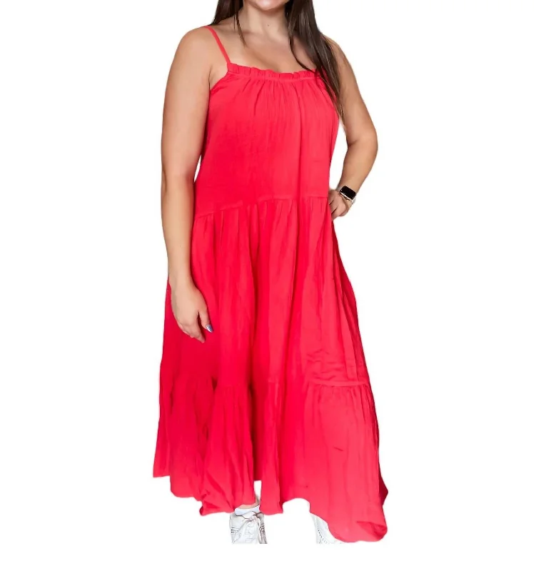 Mega Sale Happening Now!Gauze Maxi Dress In Red