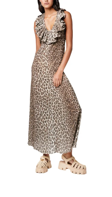 Best Offers of the Month!Halter Maxi Dress In Cheetah