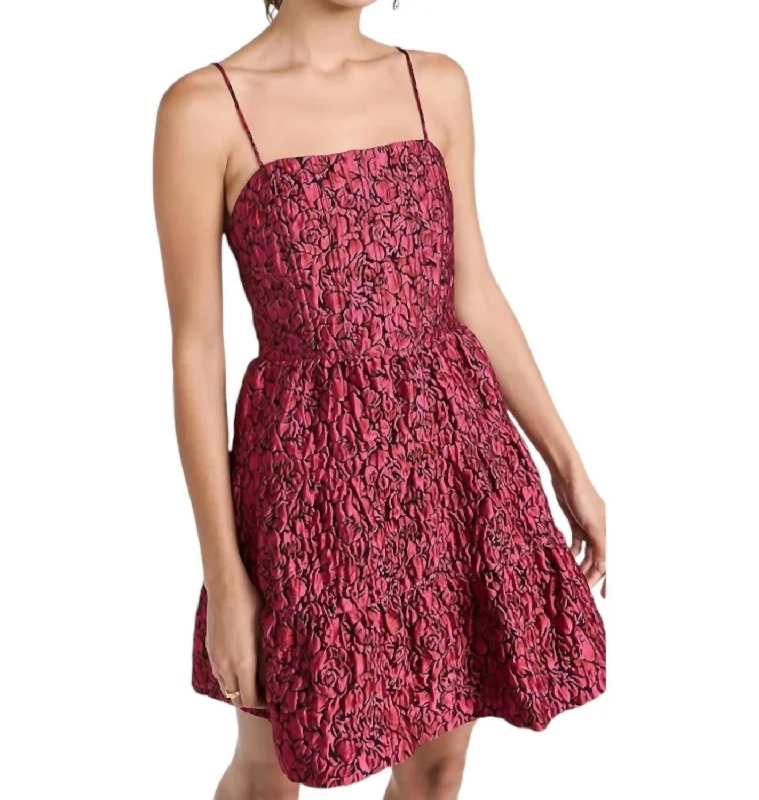 Save Up to 50% Off!Jamila Tiered Mini Dress In Wild Pink/black