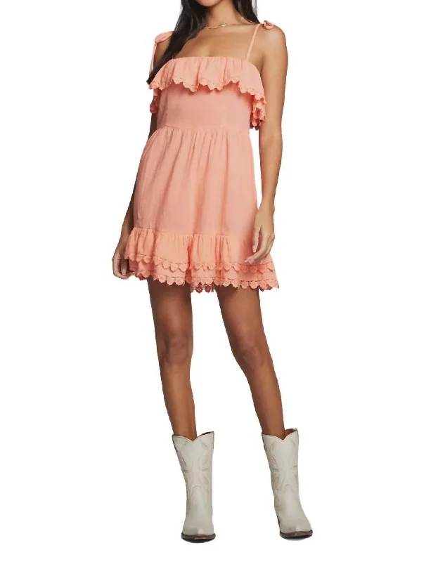 Unlock Huge Savings Now!Jenna Mini Dress In Neon Peach