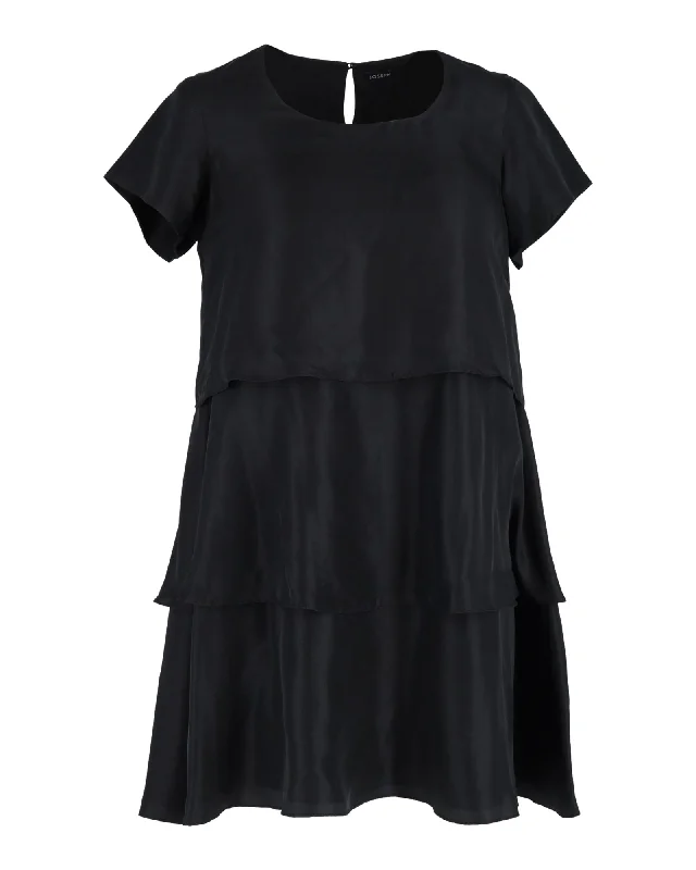 Your Shopping Wish, Our Discount Command!Joseph Tiered Mini Dress in Black Silk Cotton