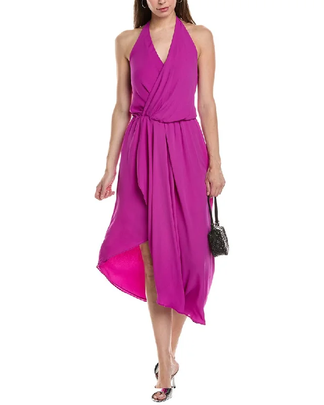 Unbeatable Prices!Krisa High-Low Draped Halter Maxi Dress