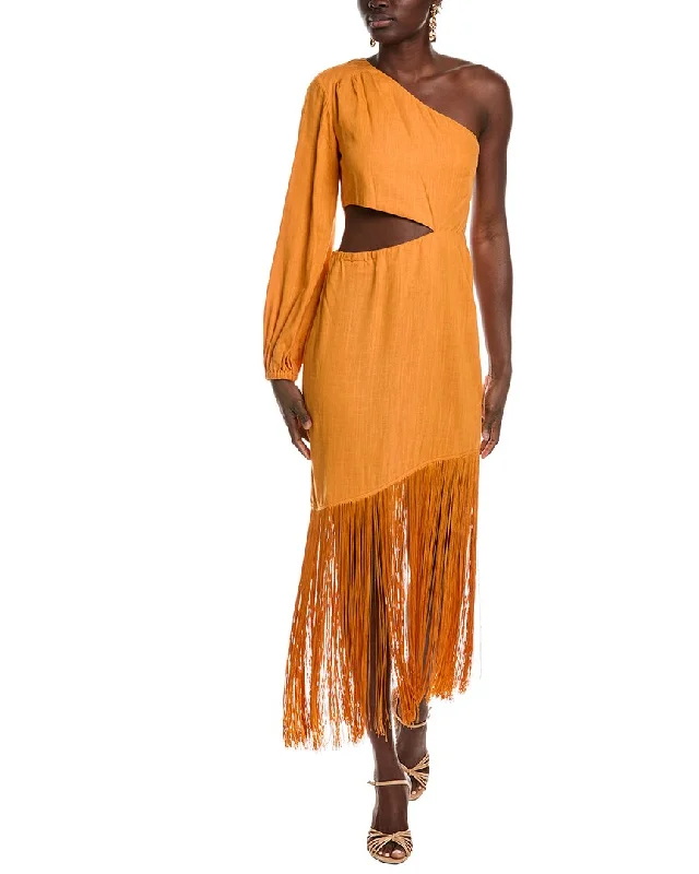 Biggest Sale of the Season!Le Superbe Fringe With Benefits Linen-Blend Maxi Dress