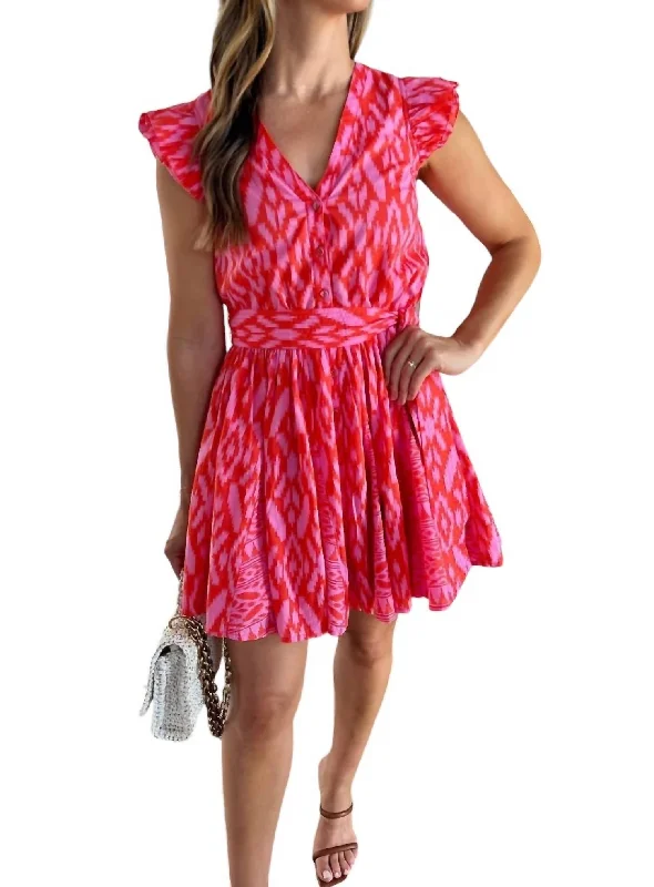 Buy More, Save More!Lela Mini Dress In Pink And White