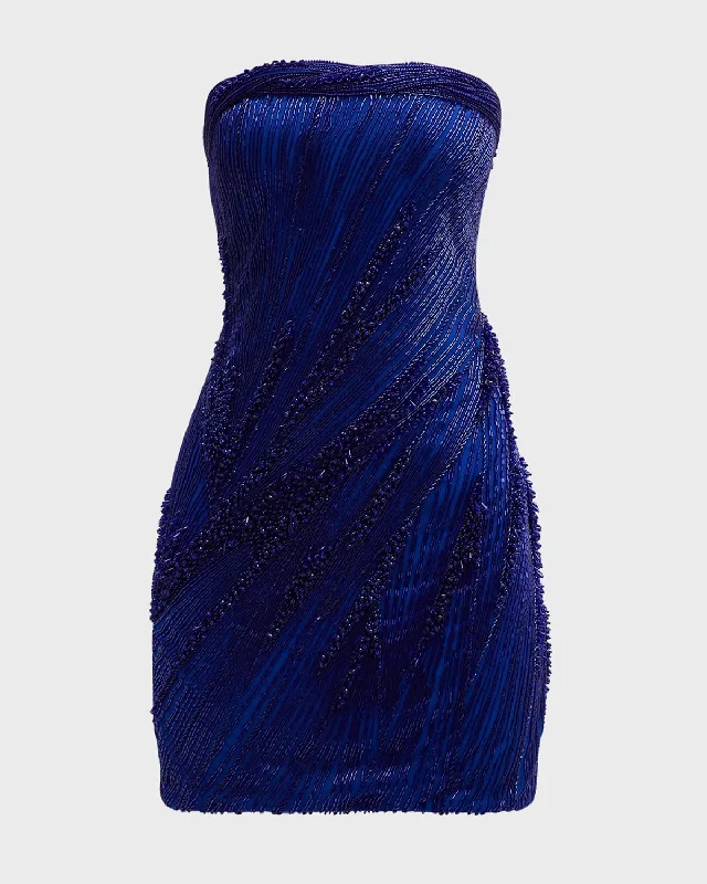 Limited Deals, Unlimited Savings!Lightning Bead-Embellished Strapless Mini Dress