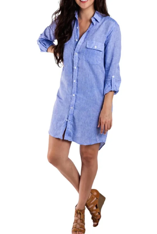 Today’s Deals, Tomorrow’s Regrets!Linen Mini Dress In Sky Blue