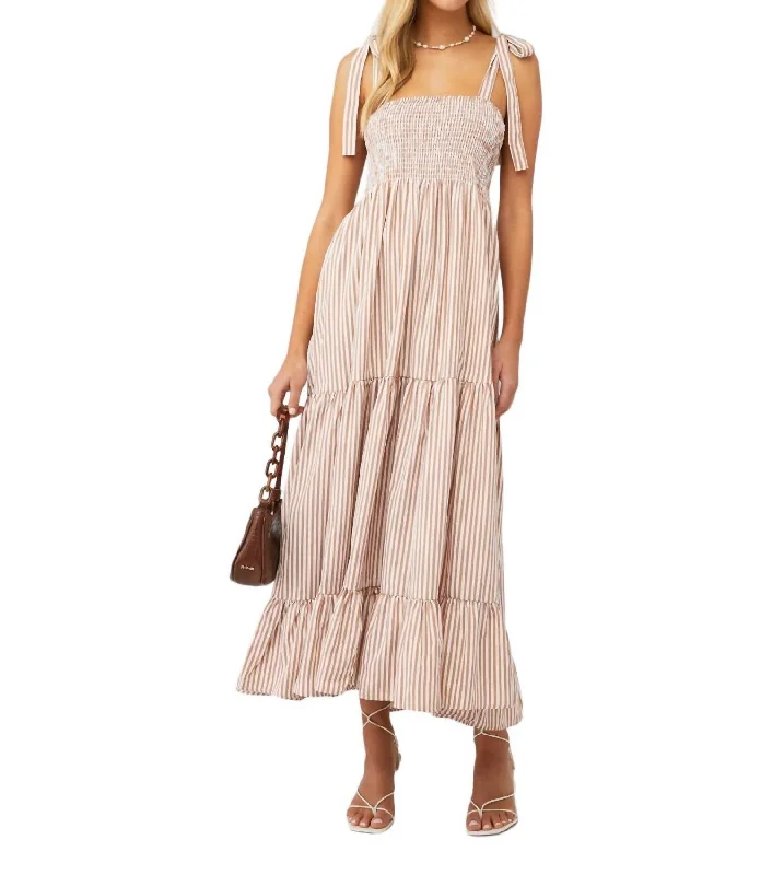 Price Drops You’ll Love!Mimi Maxi Dress In Coffee Stripe