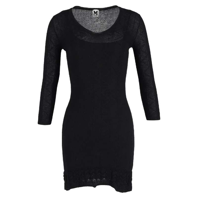 Save More with Every Purchase!Missoni Long Sleeve Knitted Mini Dress in Black Wool