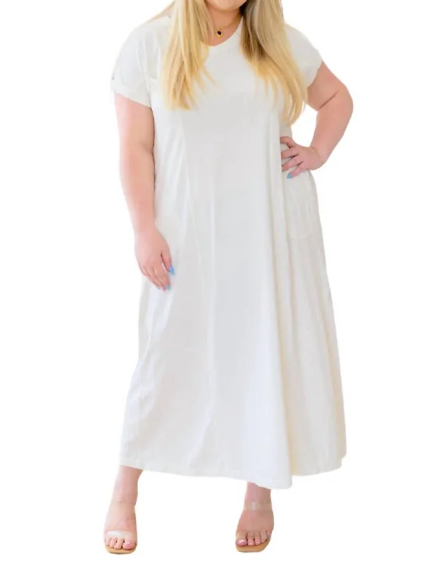 More Discounts, More Joy!Modern Maritime Shift Maxi Dress In White