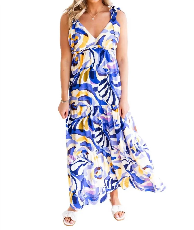 Only a Few Left – Order Now!One True Love Print Maxi Dress In Blue