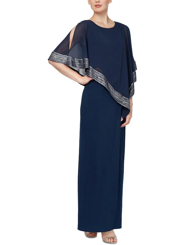 Your Wallet Will Thank You!Petites Womens Asymmetric Pattern Maxi Dress