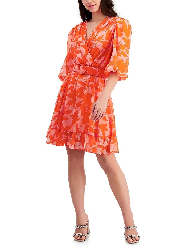 Today Only – Don’t Miss It!Petites Womens Chiffon Short Mini Dress