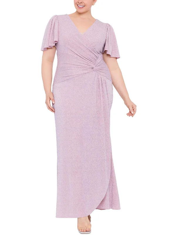 The Best Sale of the Year!Plus Womens Glitter Evening Maxi Dress