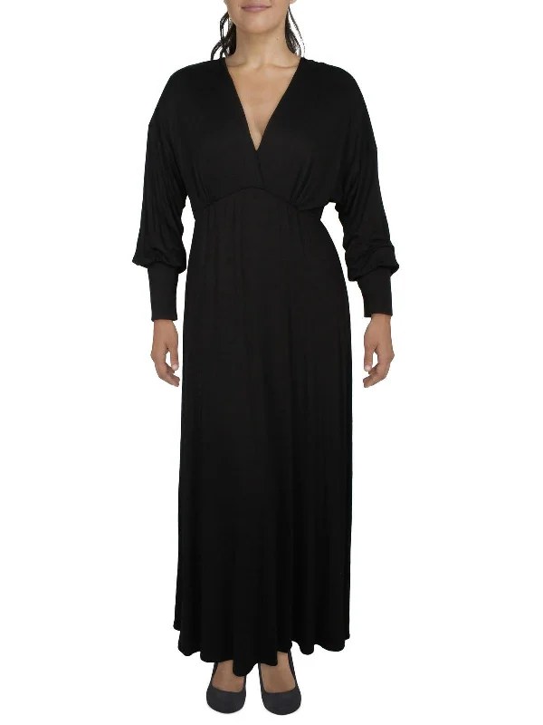 More Discounts, More Joy!Plus Womens Solid Rayon Maxi Dress