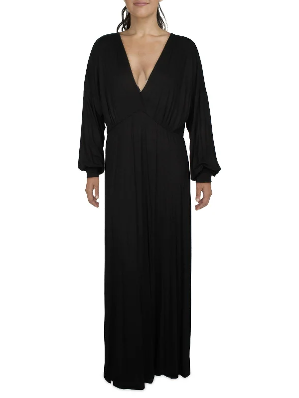 Today Only – Don’t Miss It!Plus Womens Surplice Knit Maxi Dress