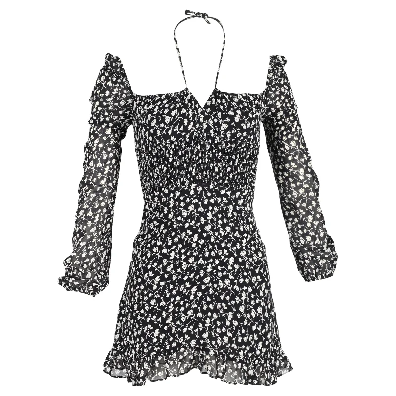 The Sale You’ve Been Waiting For!Reformation Floral Mini Dress in Black Polyester