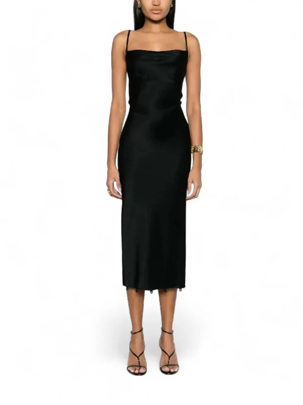 The Best Offers Are Here!Renny Slip Satin Maxi Dress In Black