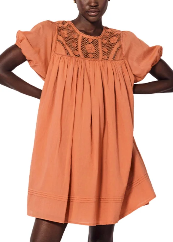 Limited-Time Price Drop!Rosario Mini Dress In Apricot Brandy