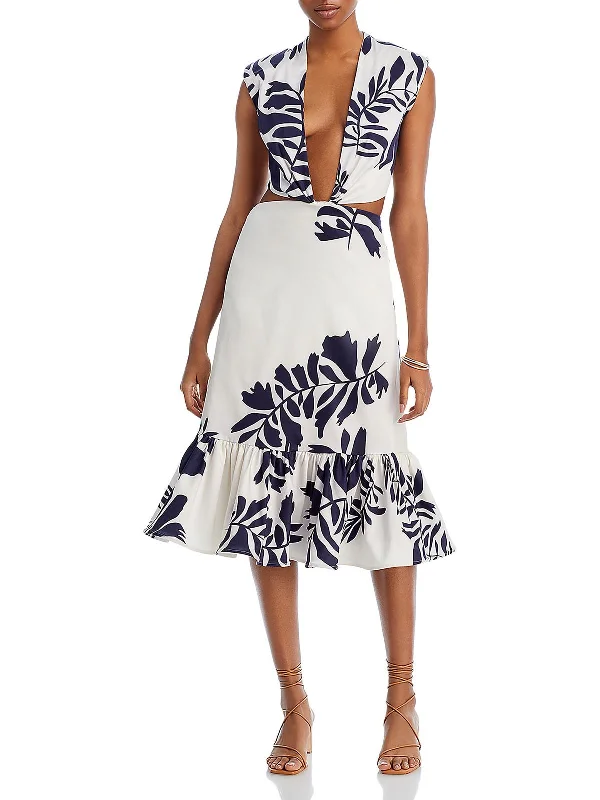 Buy More, Pay Less!Safi Womens Floral Plunge Maxi Dress