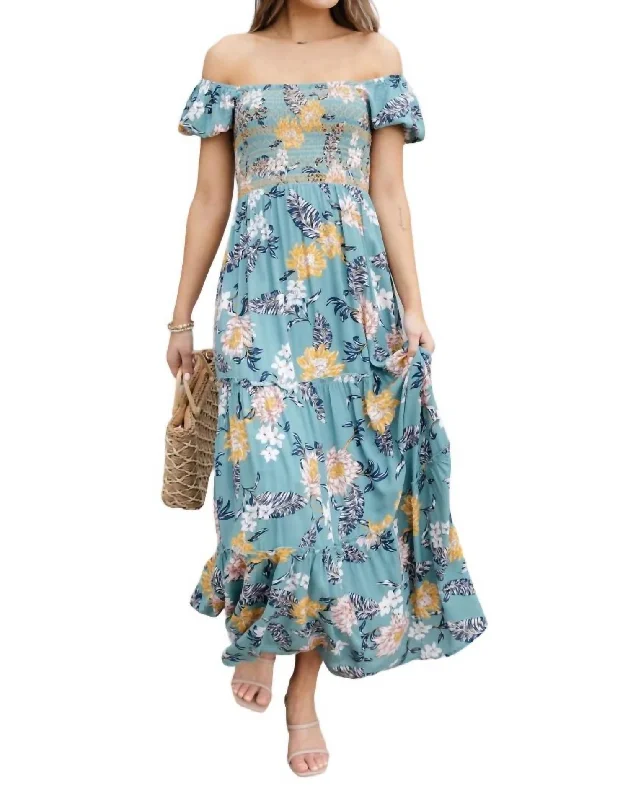 The Sale You’ve Been Waiting For!Secret Garden Maxi Dress In Blue