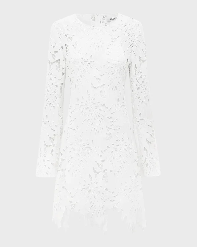 Shop More, Spend Less!Selena Crochet Bell-Sleeve Mini Dress