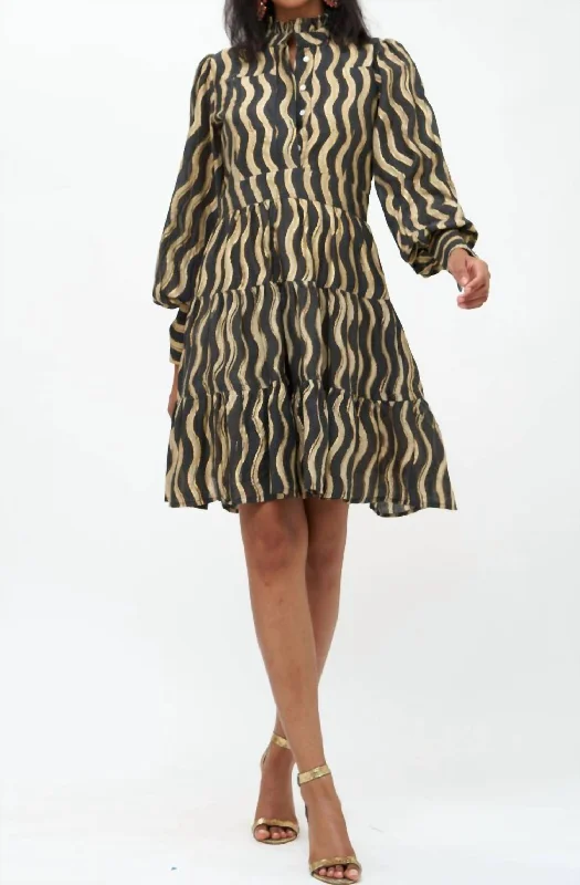 Find Your Perfect Deal Today!Shirt Waist Mini Dress In Black Ankara