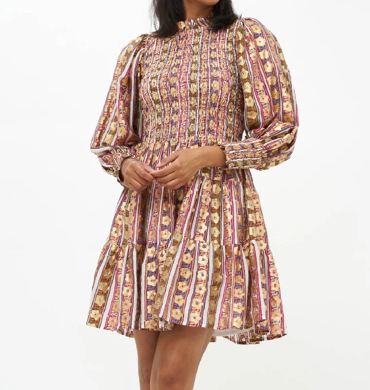 Upgrade for Less!Smocked Flirty Mini Dress In Olive Petal