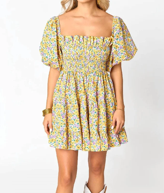 Hot Deals You Can’t Resist!Spencer Mini Dress In Sunny Hunny