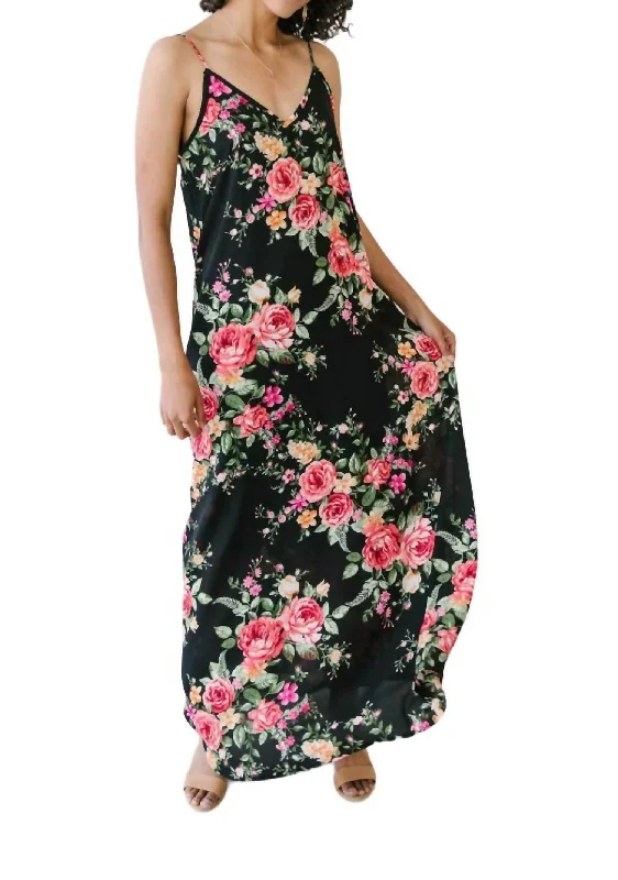 Your Best Deals Are Here!Stuck With Me Floral Maxi Dress In Black