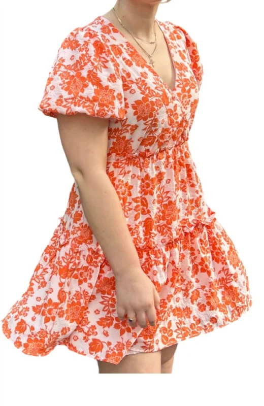 Exclusive Offers You’ll Love!Sunday Brunch Mini Dress In Orange