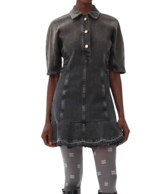 Best Offers of the Month!Tint Edge Denim Mini Dress In Washed Black