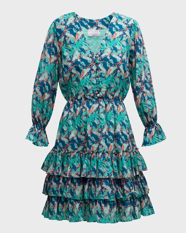 Act Fast – Limited Time Savings!Trinidad Abstract-Print Ruffle Mini Dress