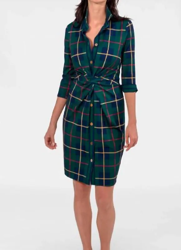 Twist & Shout Dress - Plaidly Cooper In Green Multi