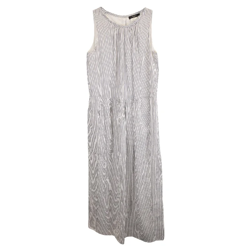 Get More for Less!Weekend Max Mara Striped Sleeveless Maxi Dress in Light Blue Cotton