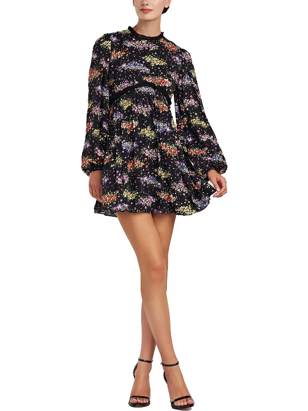 Crazy Discounts Inside!Womens Above Knee Floral Print Mini Dress