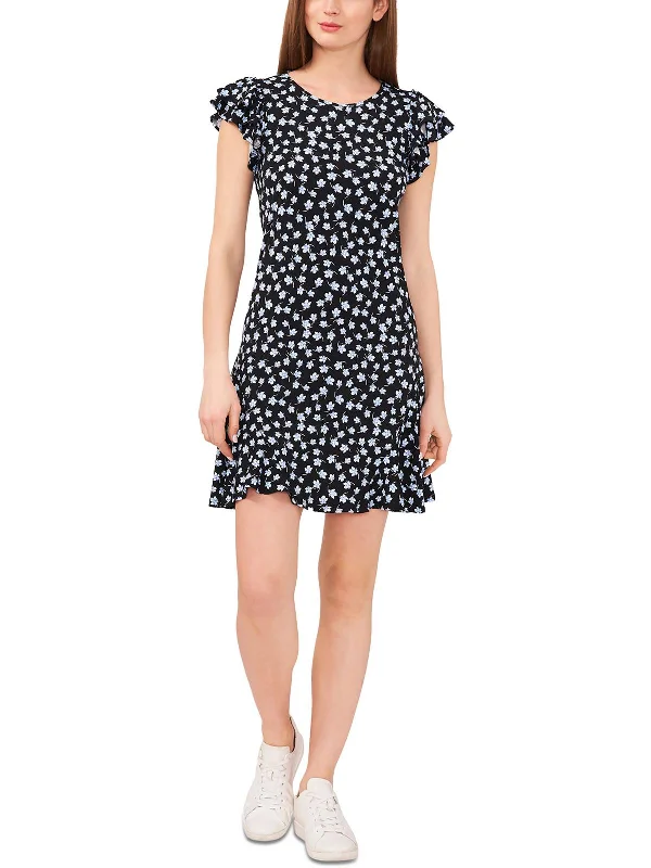 Flash Sale – Act Fast!Womens Above Knee Floral Print Mini Dress