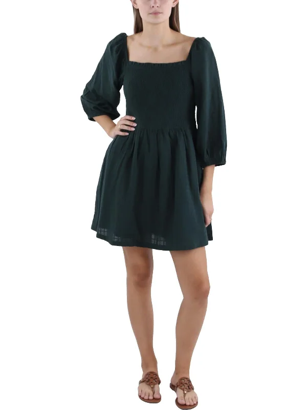 Buy One, Get One Free!Womens Cotton Above Knee Mini Dress