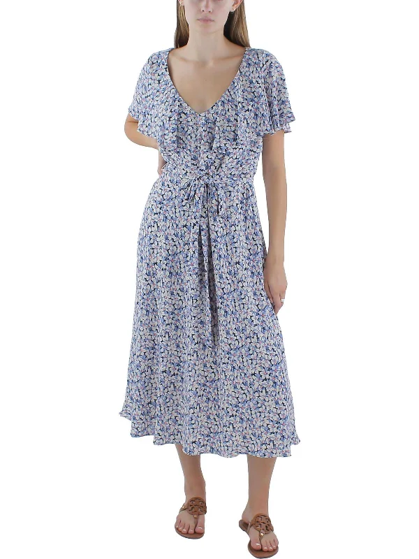 Save Up to 50% Off!Womens Drapey Belted Maxi Dress