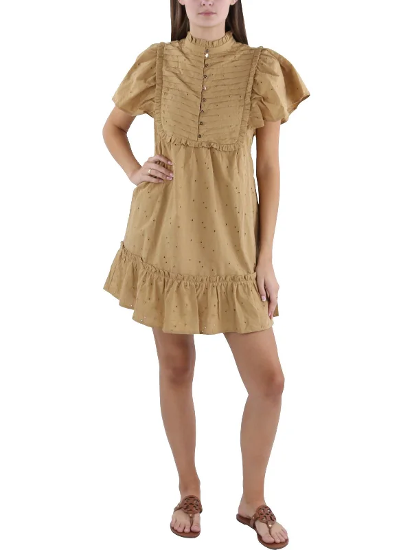 Grab Yours Before It’s Too Late!Womens Embroidered Above Knee Mini Dress