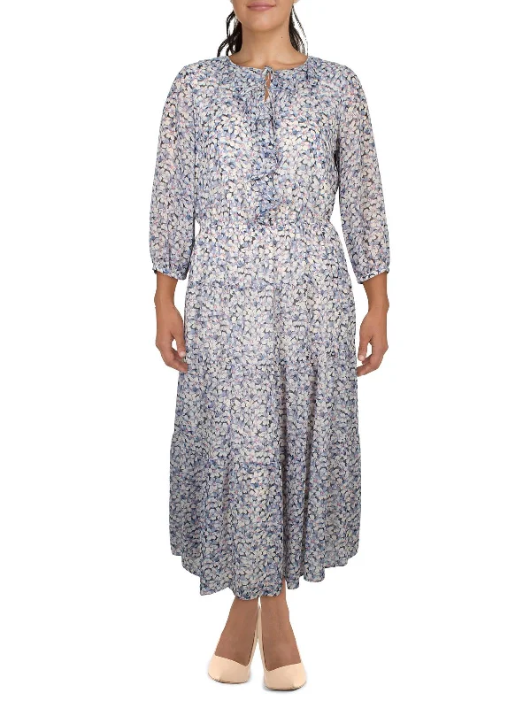 Time to Save Big!Womens Floral Print Georgette Maxi Dress