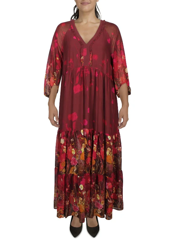 Your Wallet Will Thank You!Womens Floral Print Polyester Maxi Dress