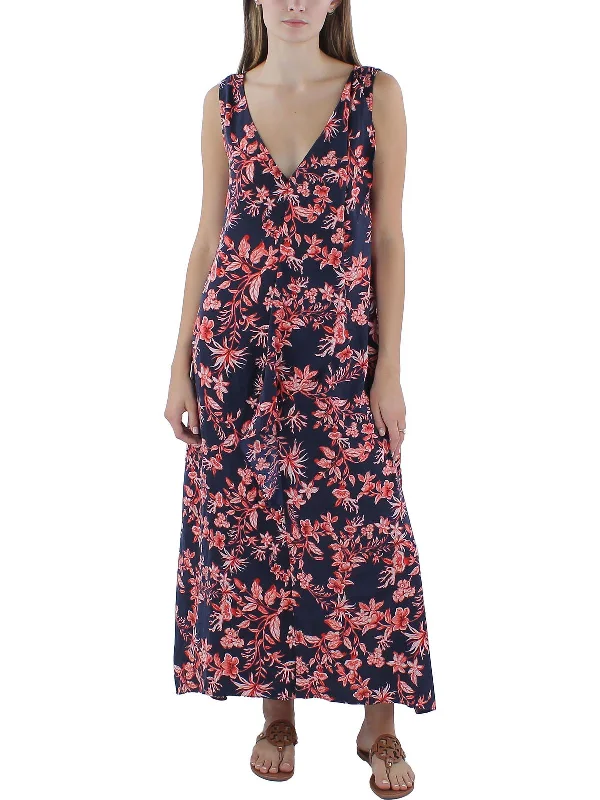 Save Up to 50% Off!Womens Floral Print Ruffled Maxi Dress