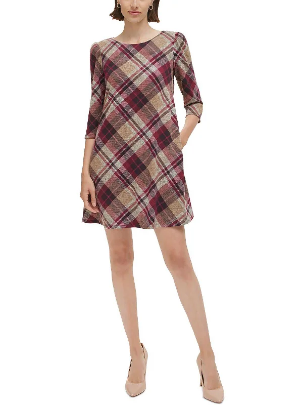 More Discounts, More Joy!Womens Plaid Work day wear Mini Dress
