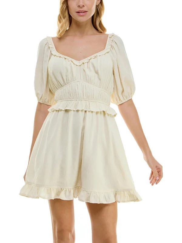 Shop Before It’s Gone!Womens Ruffled Mini Mini Dress