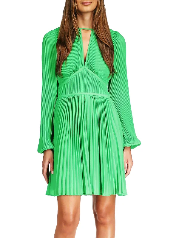 Biggest Sale of the Season!Womens Shutter Pleat Short Mini Dress