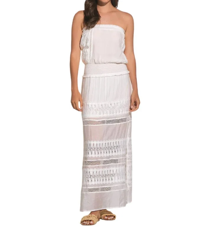 Your Wallet Will Thank You!Wymara Crochet Strapless Maxi Dress In White